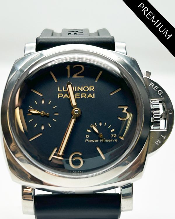 2013 Panerai Luminor 1950 3 Days 47MM Black Dial Rubber Strap (PAM00423)