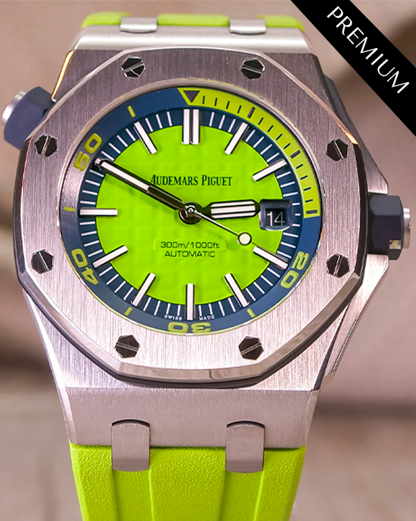 2017 Audemars Piguet Royal Oak Offshore Diver 42MM Lime Green Dial Rubber Strap (15710ST)