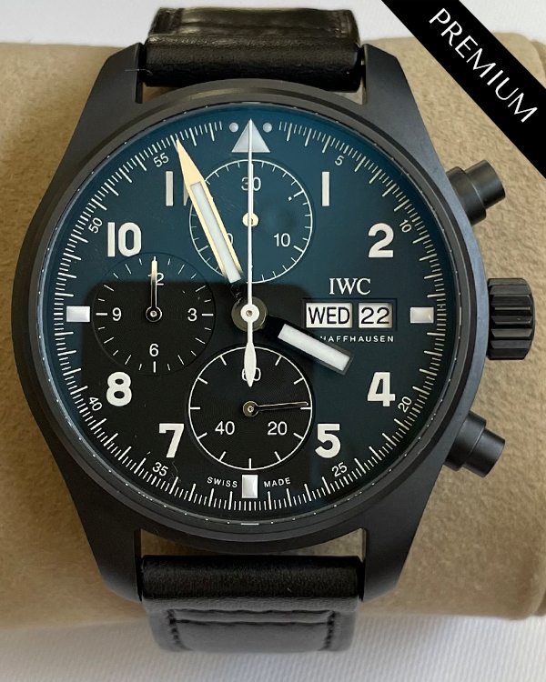 2023 IWC Schaffhausen Pilot Chronograph "Tribute To 3705" 41MM Black Dial Leather Strap (IW387905)