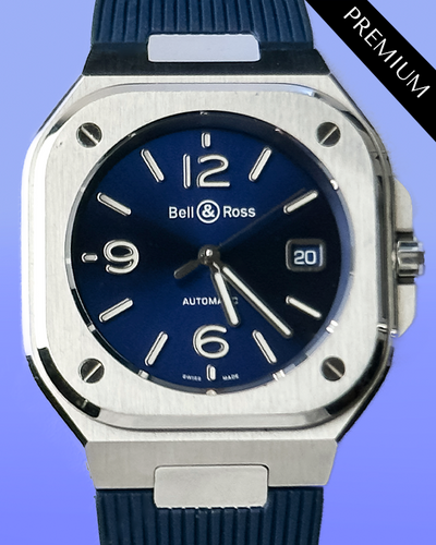 Bell & Ross BR05 40MM Blue Dial Rubber Strap (BR05A-BLU-ST/SST)