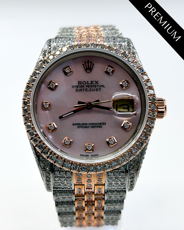 Rolex Datejust 36MM Pink Dial Diamond Two-Tone Jubilee Bracelet (16013)