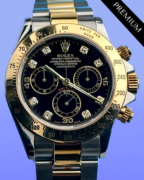 2002 Rolex Cosmograph Daytona 40MM Black Dial Two-Tone Oyster Bracelet (116523)