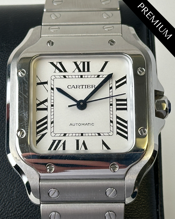 Cartier Santos De Cartier 35.1MM Silver Dial Steel Bracelet (WSSA0029)