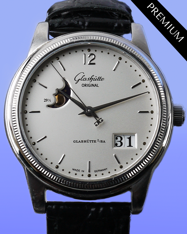 Glashütte Original Senator Classic Panorama 39MM Silver Dial Aftermarket Leather Strap (39-41-02-02-04)