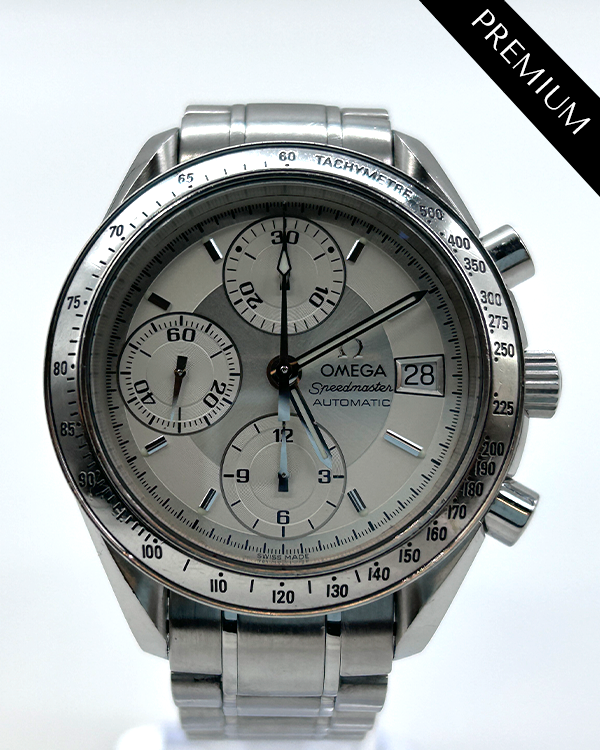 No Reserve - 2002 Omega Speedmaster Date 39MM Silver Dial Steel Bracelet (3513.30.00)