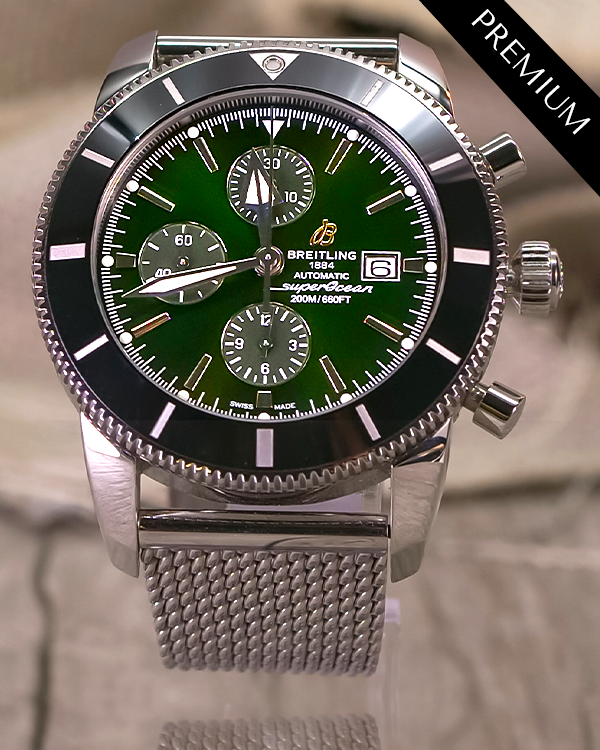 2019 Breitling Superocean Heritage II Chronograph USA L.E. 46MM Green Dial Steel Bracelet (A133121A/L536)