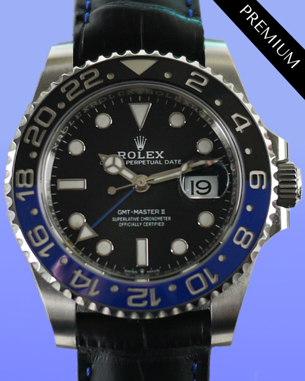 2023 Rolex GMT-Master II 40MM Black Dial Aftermarket Leather Strap (126710BLNR)