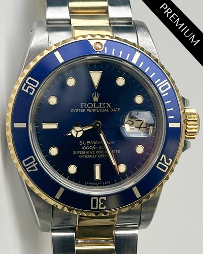 No Reserve - Rolex Submariner Date "Bluesy" 40MM Blue Dial Two-Tone Bracelet (16803)