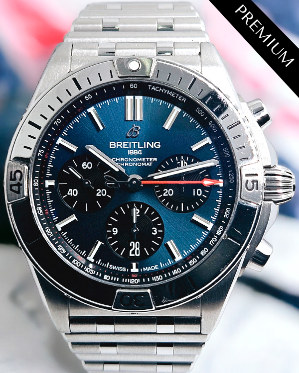 2021 Breitling Chronomat B01 42MM Blue Dial Steel Bracelet (AB0134)