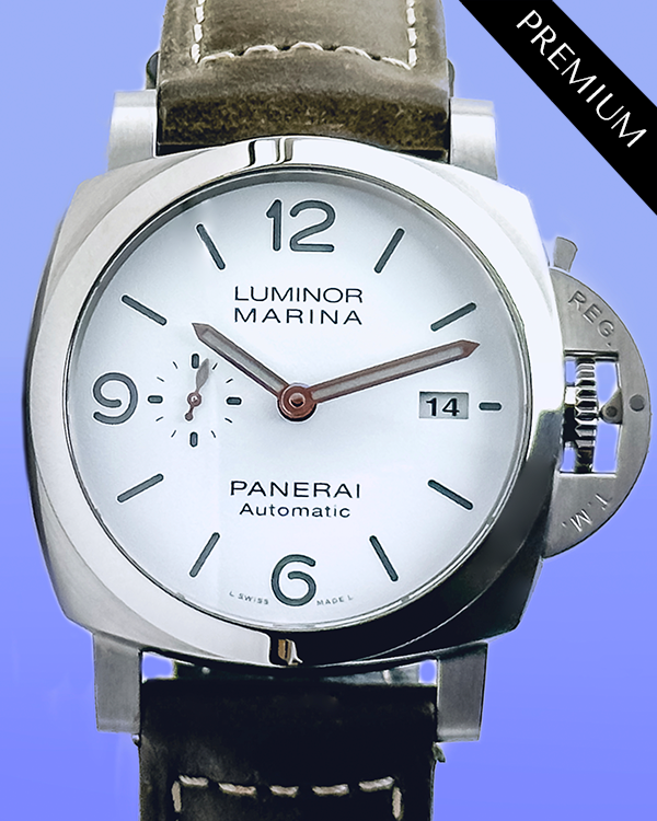 2021 Panerai Luminor Marina 44MM White Dial Leather Strap (PAM01314)