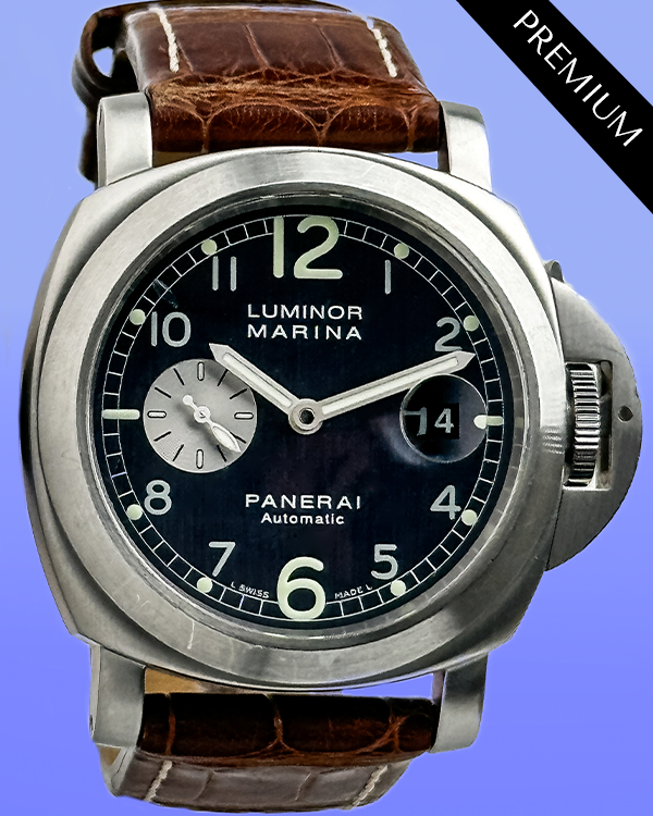 Panerai Luminor Marina 44MM Black Dial Leather Strap (PAM00086)