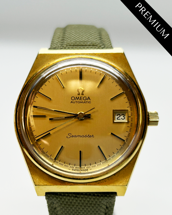 Omega Seamaster Vintage 35MM Champagne Dial Aftermarket Leather/Textile Strap (166.0203)