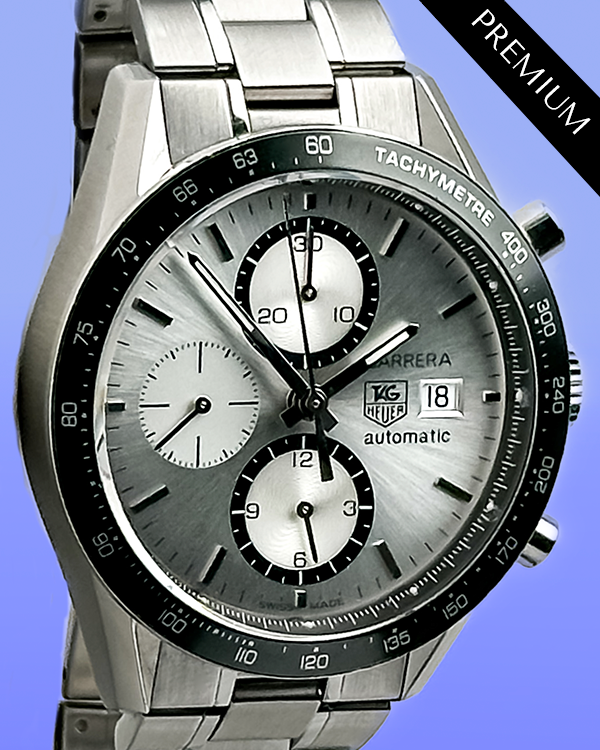 Tag Heuer Carrera Steel 43.5MM Silver Dial Steel Bracelet (CV2011)