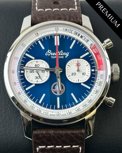 No Reserve - 2024 Breitling Top Time Shelby "Cobra" 41MM Blue Dial Leather Strap (AB01763A1C1X1)