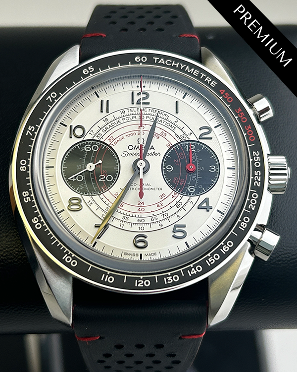 No Reserve - 2022 Omega Speedmaster Chronoscope 43MM White Dial Leather Strap (329.32.43.51.02.001)