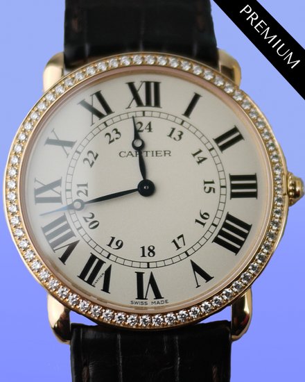 2018 Cartier Ronde De Cartier 36MM White Dial Leather Strap (WR000651)