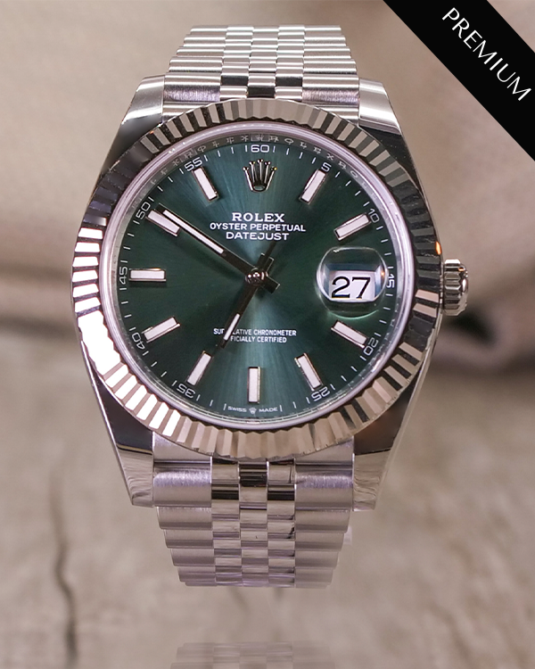 2023 Rolex Datejust 41MM Mint Green Oystersteel Jubilee Bracelet (126334)