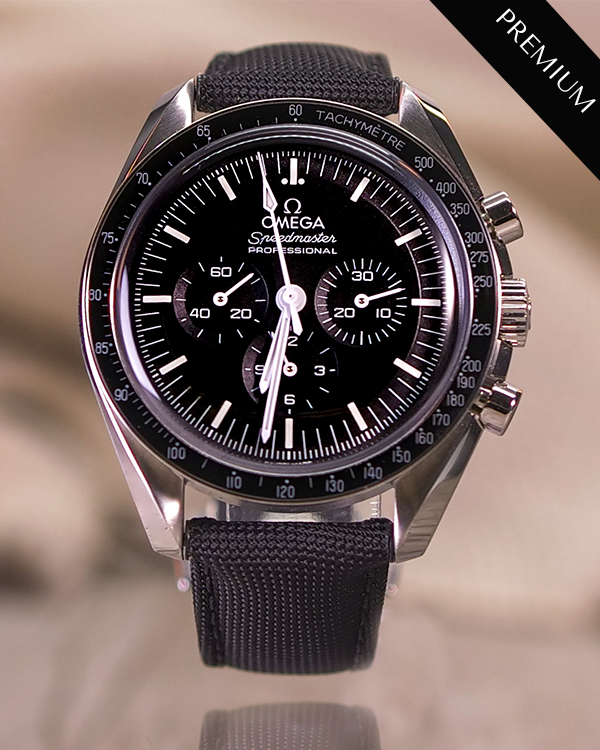 No Reserve - 2022 Omega Speedmaster "Moonwatch" 42MM Black Dial Textile Strap (310.32.42.50.01.001)