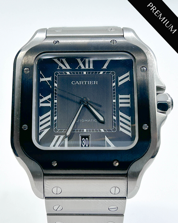 2021 Cartier Santos de Cartier 39.8MM Gray Dial Steel Bracelet (WSSA0037)