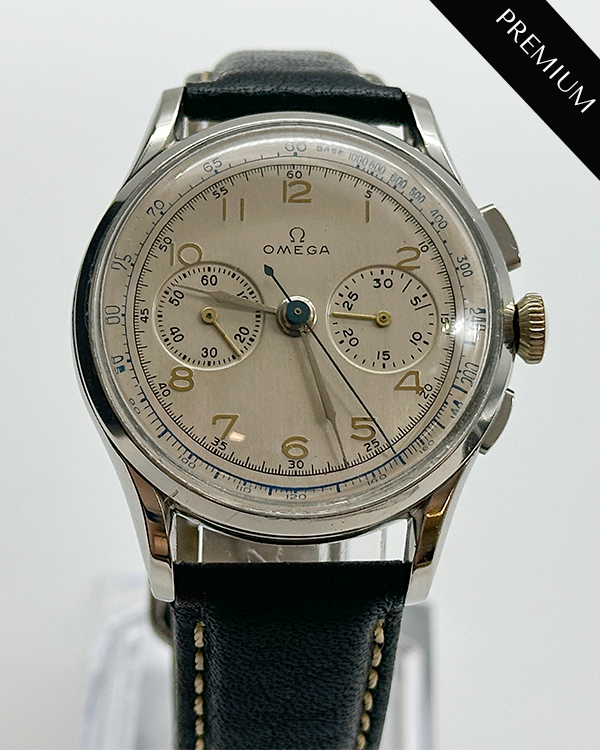 Omega Chronograph Vintage 35MM Silver Dial Leather Strap (2463/1)