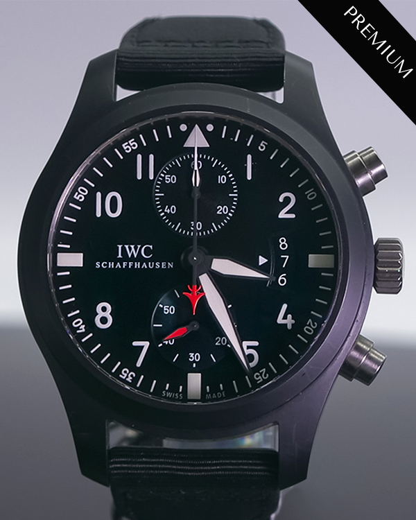 2013 IWC Pilot Chronograph Top Gun 46MM Ceramimc Strap Black Dial (IW388001)