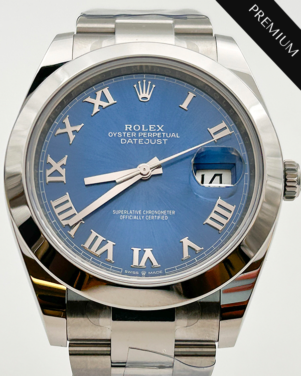 2023 Rolex Datejust 41 Oystersteel Azzurro Blue Dial (126300)