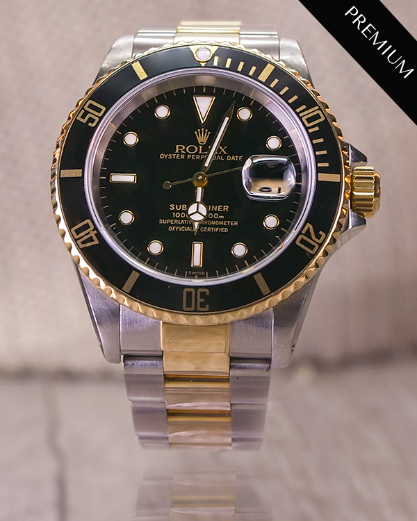 Rolex Submariner Date 40MM Black Dial Two-Tone Bracelet (16613)