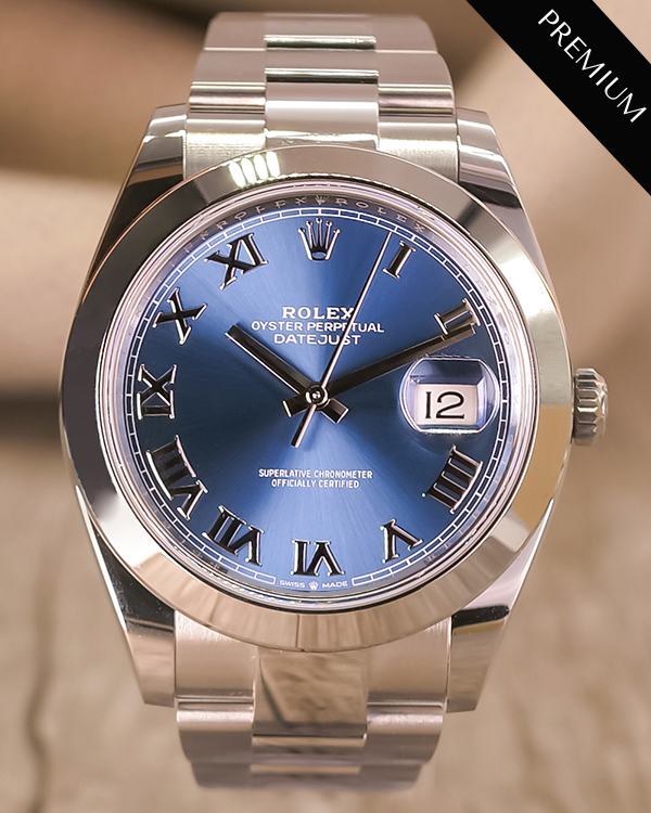2023 Rolex Datejust 41MM Azzurro Blue Dial Oyster Bracelet (126300)