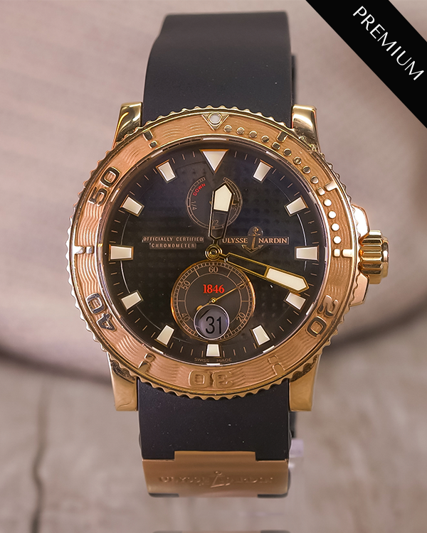 Ulysse Nardin Maxi Marine Diver 42.7MM Black Dial Rubber Strap (266-33)