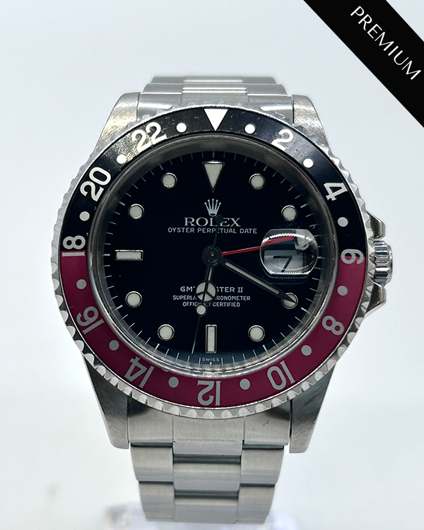 Rolex GMT-Master II "Coke" 40MM Black Dial Steel Bracelet (16710)