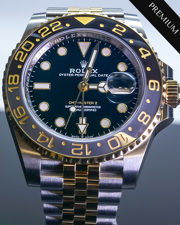 2023 Rolex GMT-Master II Yellow Gold and Oystersteel Black Dial (126713GRNR)