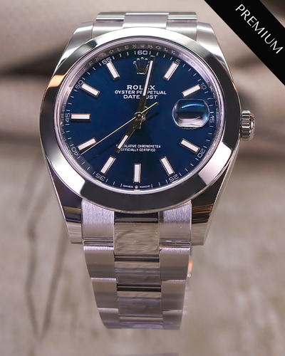 2023 Rolex Datejust 41MM Bright Blue Dial Oystersteel Bracelet (126300)