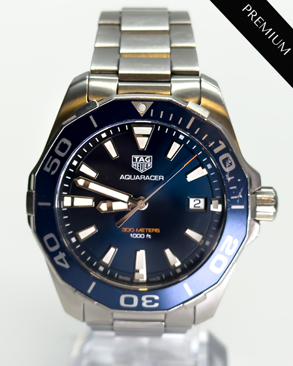 No Reserve - TAG Heuer Aquaracer 41MM Quartz Steel Blue Dial (WAY111C.BA0928)