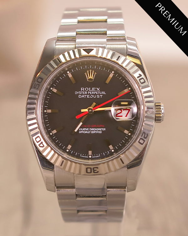 2008 Rolex Datejust Turn-O-Graph 36MM Black Dial Oyster Bracelet (116264)