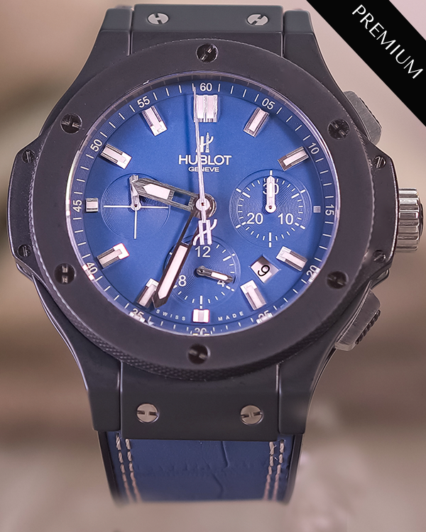 2013 Hublot Big Bang "Jeans Denim" 44MM Blue Dial Leather Strap (301.CI.5190.GR)