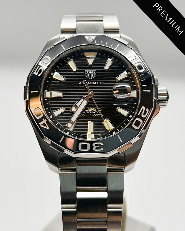 No Reserve - TAG Heuer Aquaracer 300M 43MM Black Dial Steel Bracelet (WAY201A.BA0927)