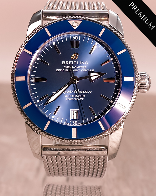 No Reserve - Breitling Superocean Heritage II 42MM Steel Blue Dial Bracelet (AB2010)