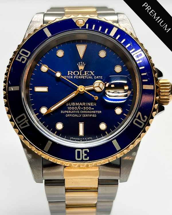 Rolex Submariner Date 40MM Two-Tone Yellow Gold and Steel Blue Dial (16613)