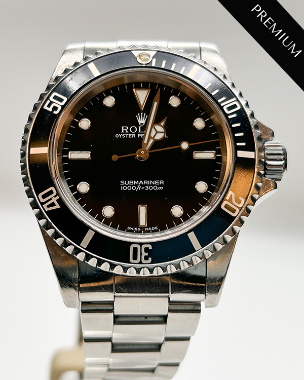 2002 (Y Serial) Rolex Submariner No-Date 40MM Black Dial Steel Bracelet (14060M)