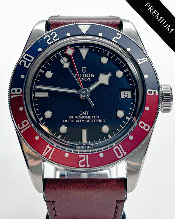 2018 Tudor Black Bay GMT "Pepsi" 41MM Black Dial Leather Strap (79830RB)