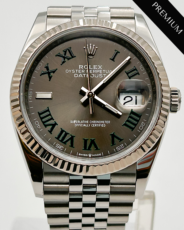 Rolex Datejust 36 Jubilee Oystersteel and White Gold "Wimbledon" Slate Dial (126234)