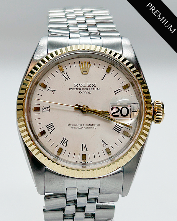 No Reserve - Rolex Oyster Perpetual Date Vintage 34MM Aftermarket White Dial Jubilee Bracelet (1501)