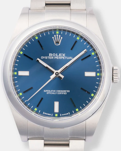 Rolex Oyster Perpetual 39MM Blue Dial Oyster Bracelet (114300)