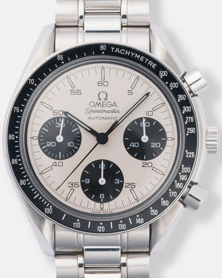 2002 Omega Speedmaster "Panda Marui" L.E. 39MM White Dial Steel Bracelet (3510.21)