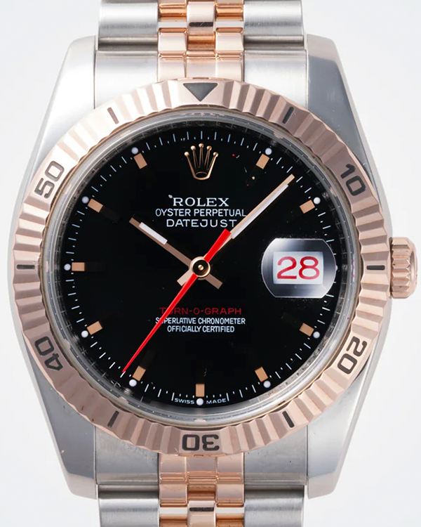 2006 Rolex Datejust Turn-O-Graph 36MM Black Dial Two-Tone Jubilee Bracelet (116261)