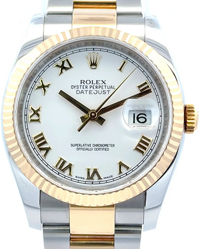 2017 Rolex Datejust 36MM White Dial Two-Tone Oyster Bracelet (116233)