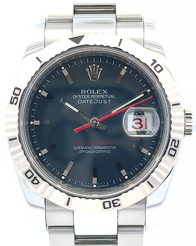 Rolex Datejust Turn-O-Graph 36MM Black Dial Oyster Bracelet (116264)