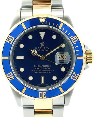 2001 Rolex Submariner Date "Bluesy" 40MM Blue Dial Two-Tone Oyster Bracelet (16613)