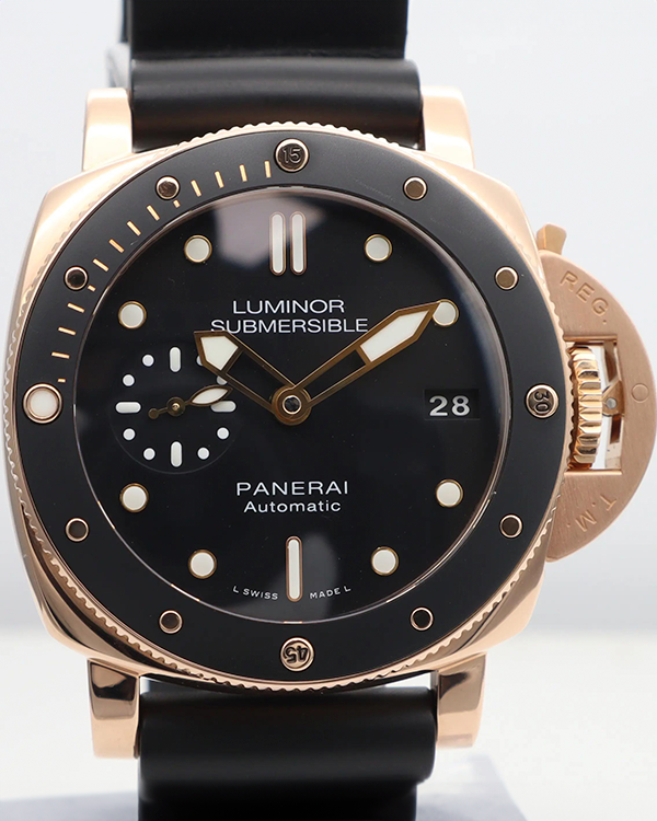 2018 Panerai Luminor Submersible 42MM Black Dial Leather Strap (PAM00684)