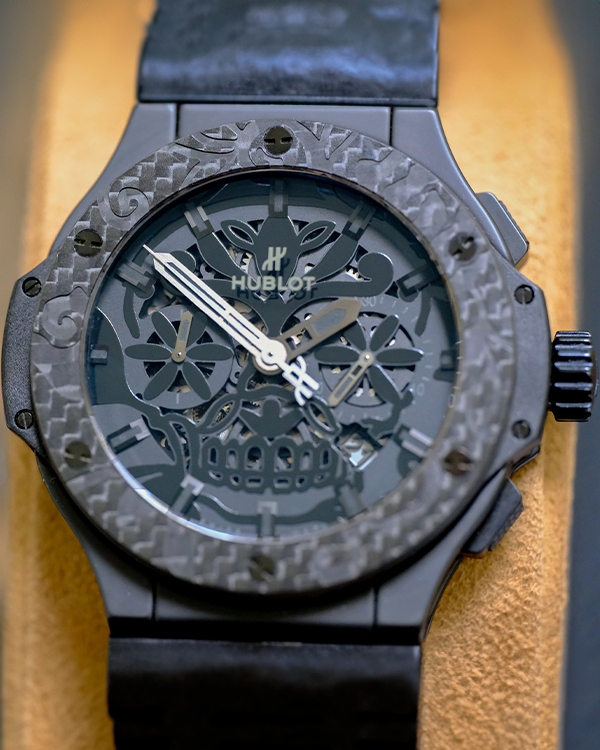 No Reserve - 2016 Hublot Big Bang Aero Bang Sugar Skull L.E. 44MM Skeleton Dial Leather Strap (311.CQ.1110.VR.FDK15)